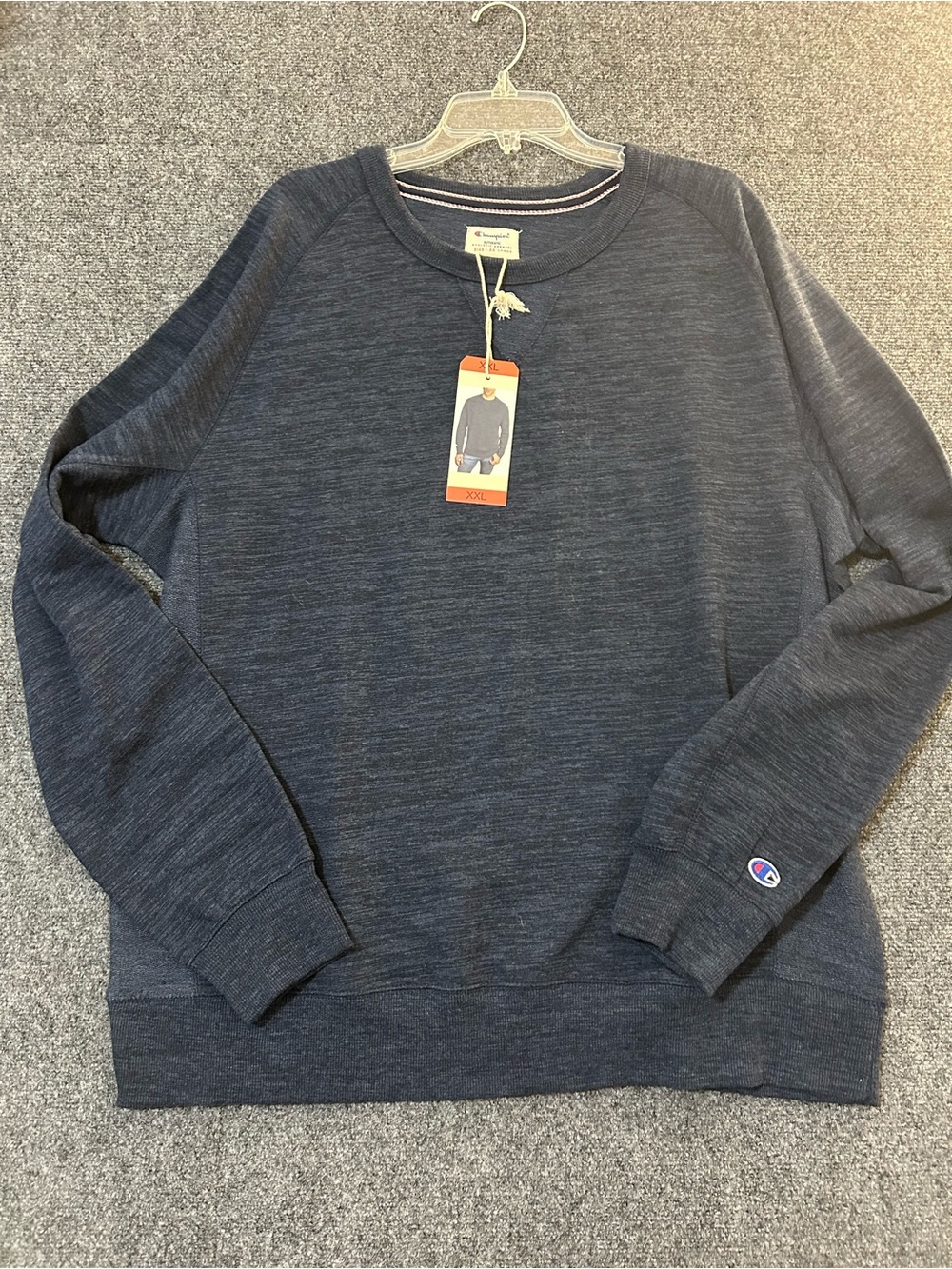 Champion Men's Dark Navy Heather Crewneck Sweatshirt